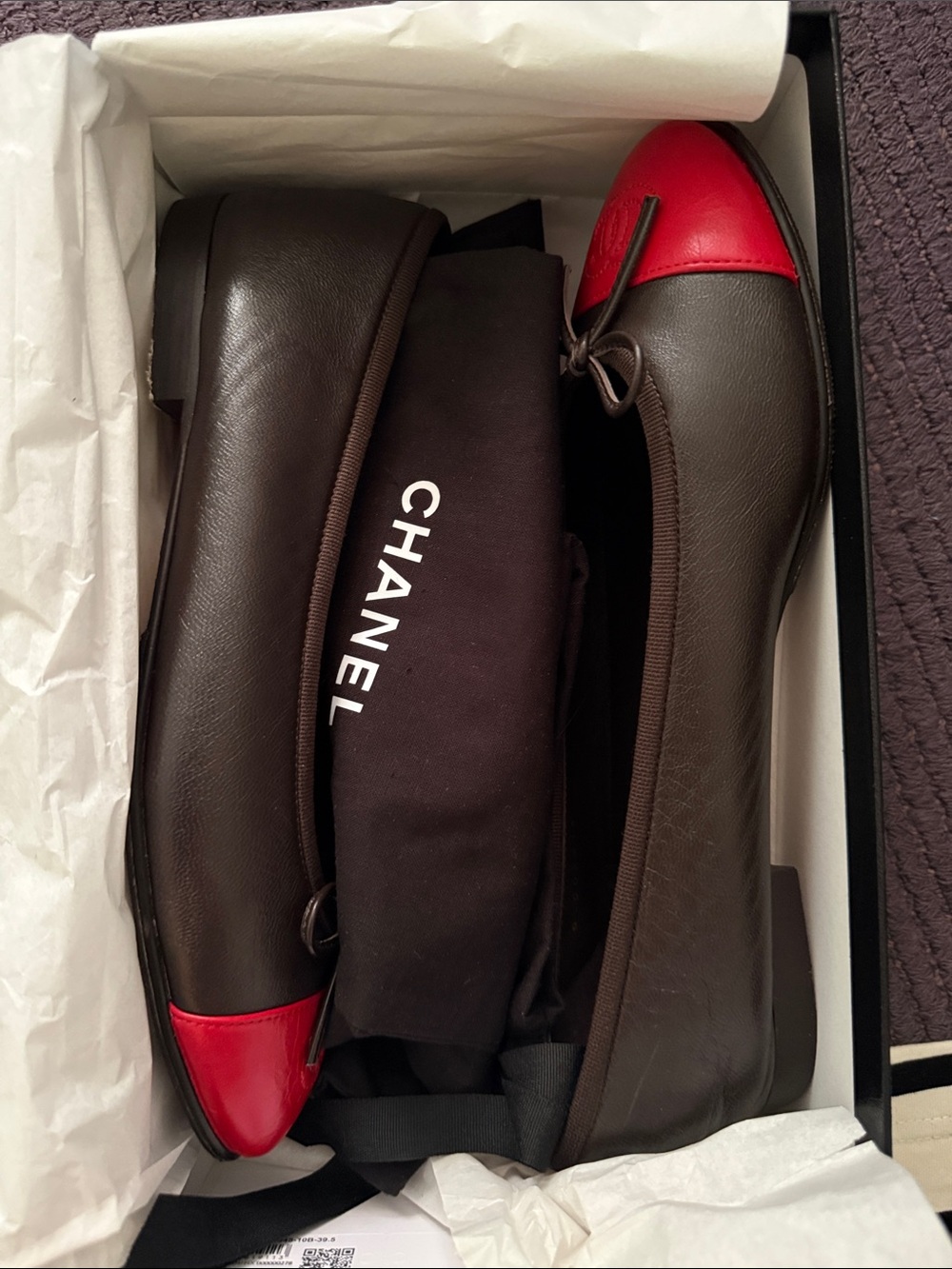 CHANEL Brown/red ballet flat - Picture 8 of 8